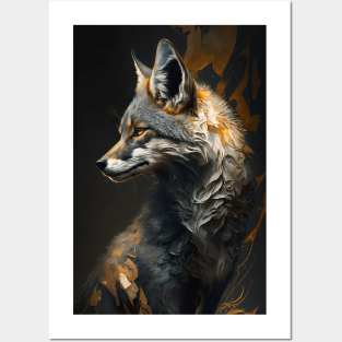 Wolf Portrait Animal Nature Wildlife Dark Painting Wild Spirit Posters and Art